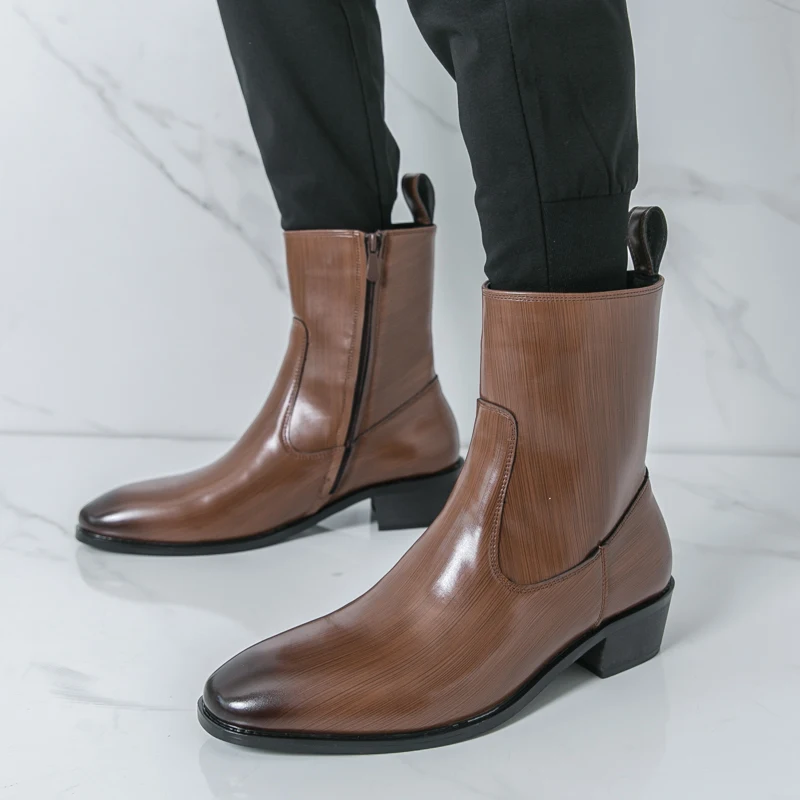 Fashion Men'S Boots - Klasyczne wygodne botki Botas Modne męskie