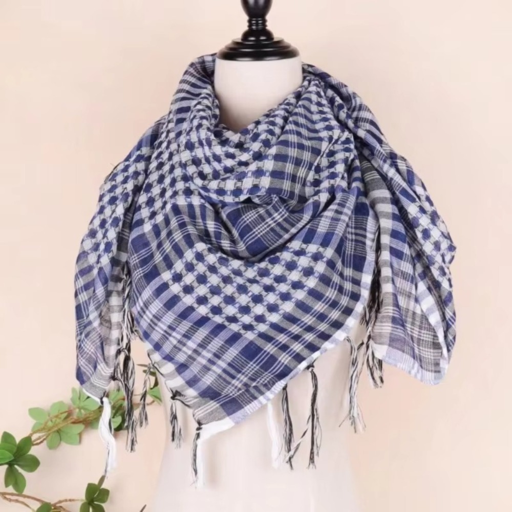 Men'S Fashion Head Scarf - Duża arabska chusta Shemagh z frędzlami,
