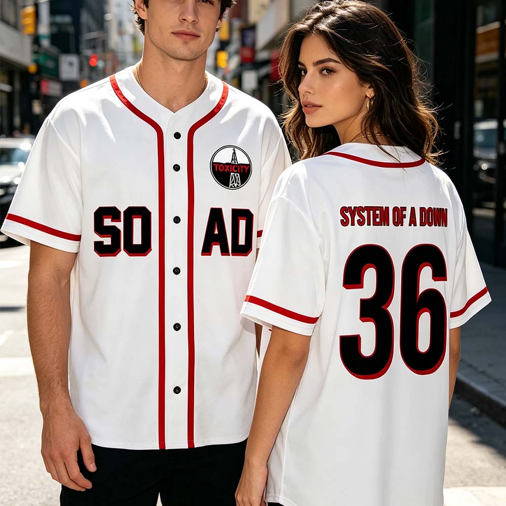 Mens Fashion Baseball Jersey - Koszulka baseballowa System of A Down