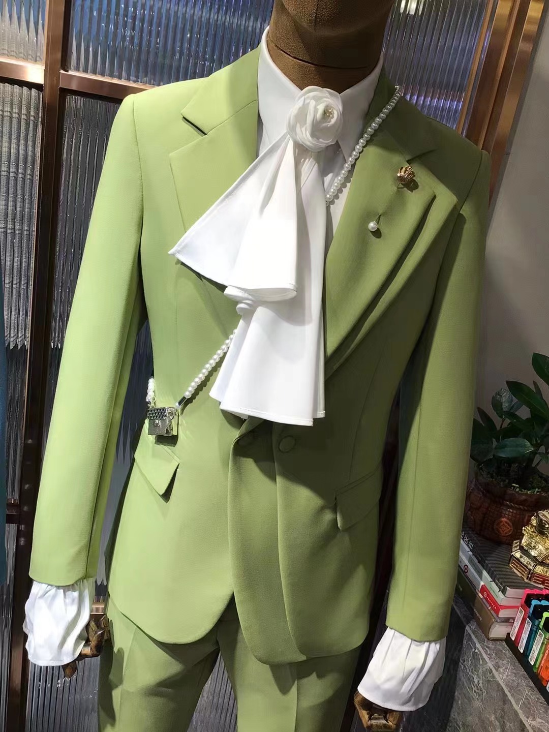 Mens Fashion Blazer - Dostosuj najnowszy projekt moda zielone garnitury