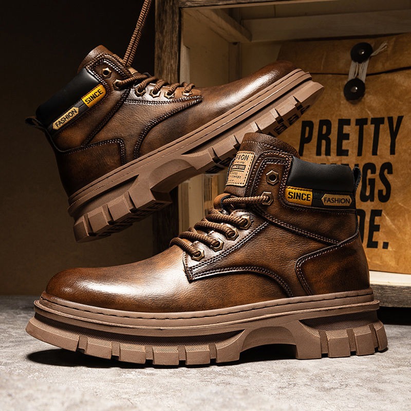 Fashion Men'S Boots - Męskie botki na platformie w stylu
