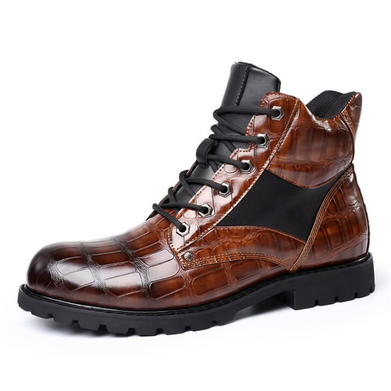 Mens Fashion Zapatos - Luksusowe męskie botki z wzorem siatki,