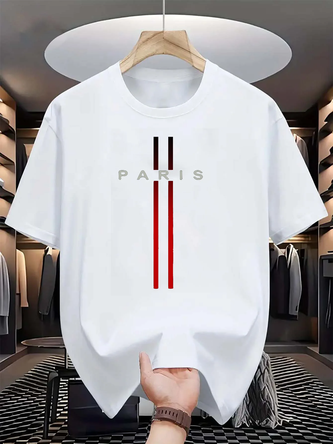 Paris Fashion Men - Męska koszulka z krótkim rękawem, wykonana