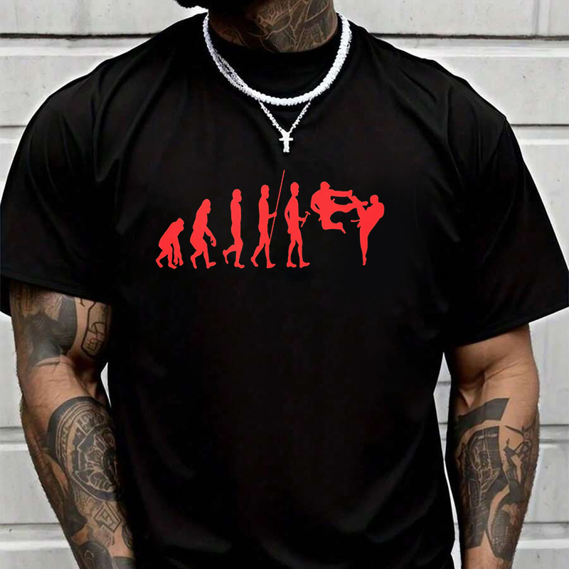 Men'S Fashion Evolution - Koszulka męska z nadrukiem Karate Evolution,