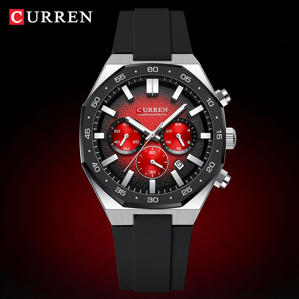 Mens Fashion Watch - CURREN Modny Męski Zegarek Sportowy Chronograf