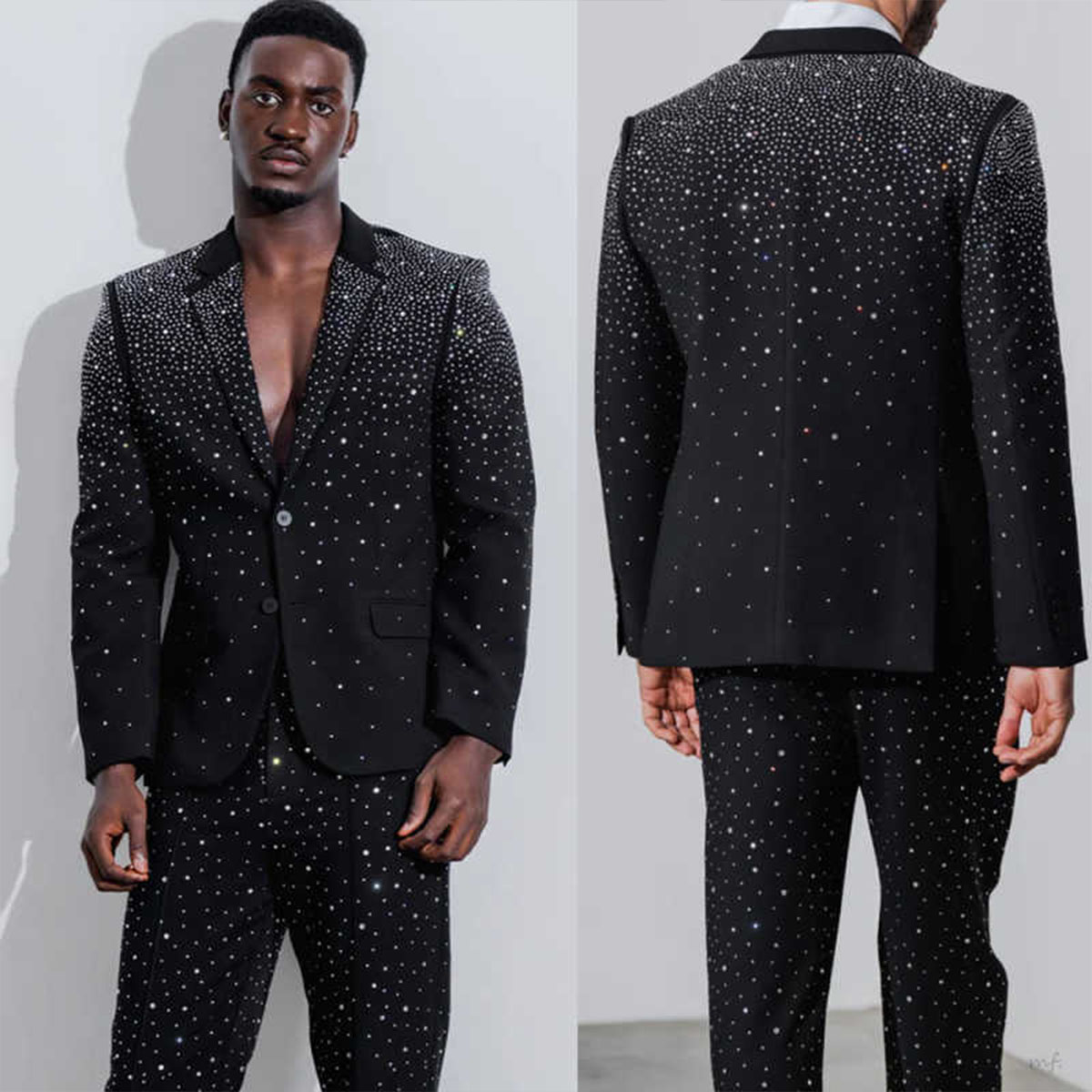 Mens Fashion Blazer - Luksusowe męskie garnitury z diamentami, smokingi