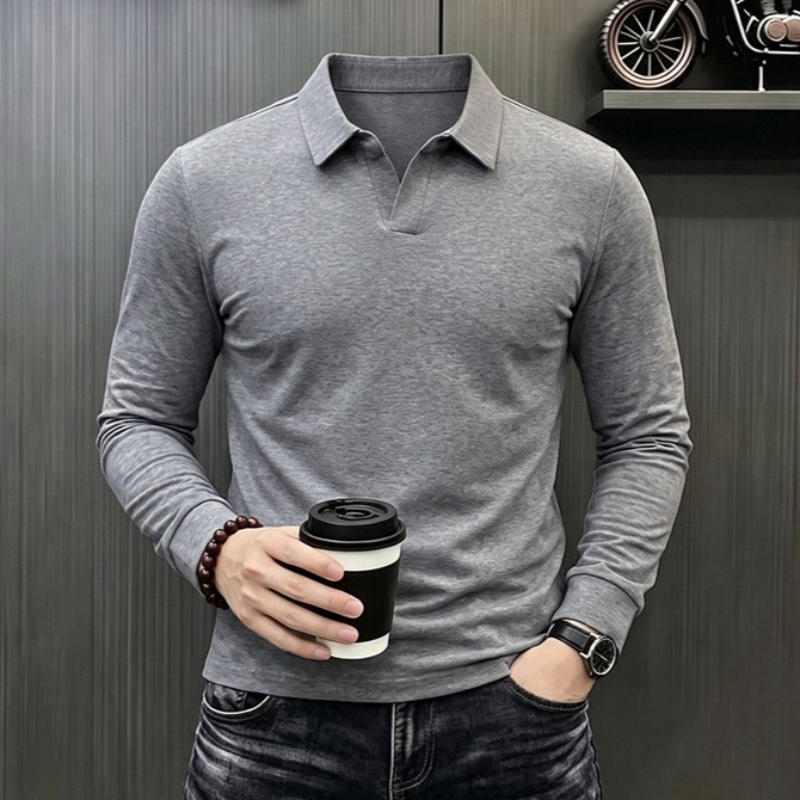 Men'S Fashion Trends 2025 - Męska koszulka polo z długim rękawem,