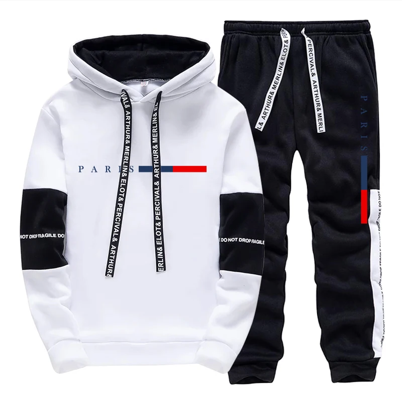 Men'S Fashion Usa - Męski Zestaw/Bluza z Kapturem/Spodnie Moda Paryż