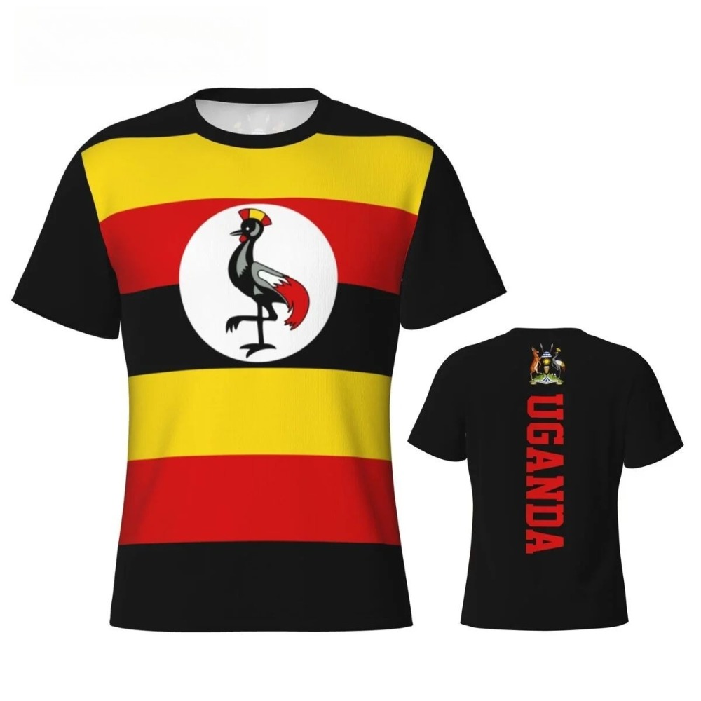 Men Fashion Uganda - Koszulka męska z nadrukiem flagi Ugandy