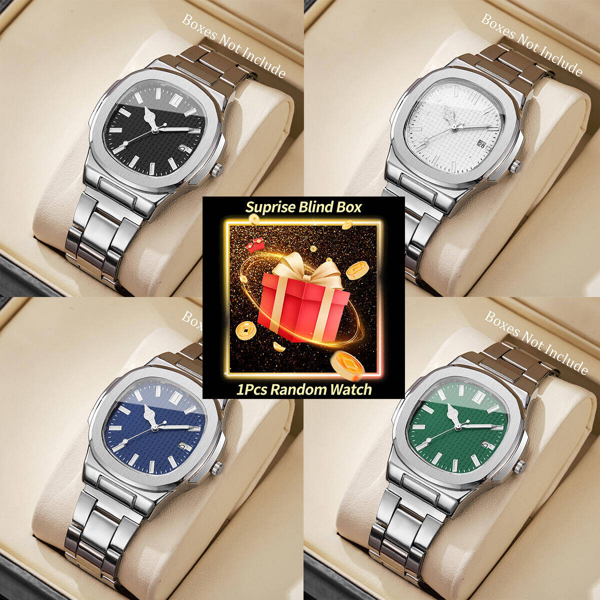 Mens Fashion Watch - 1 szt. Niespodzianka Tajemniczy Zegarek Blind