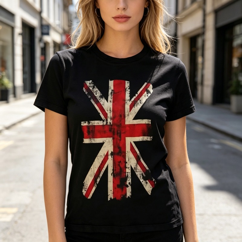 Koszulka z grafiką Union Jack, – Men'S Fashion Uk recenzja i cena