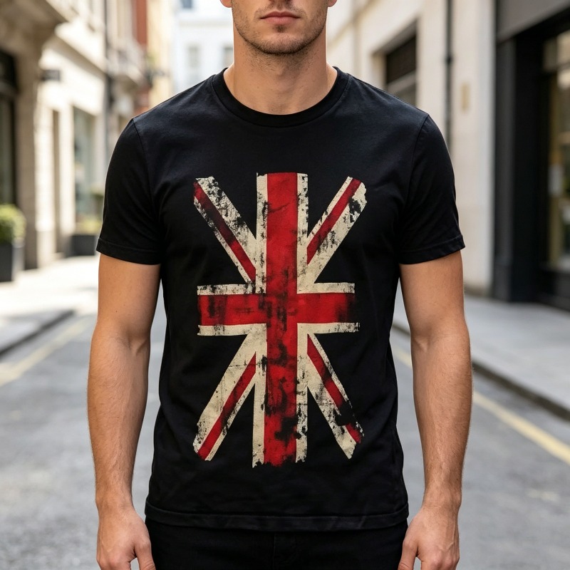 Koszulka z grafiką Union Jack, – Men'S Fashion Uk recenzja i cena