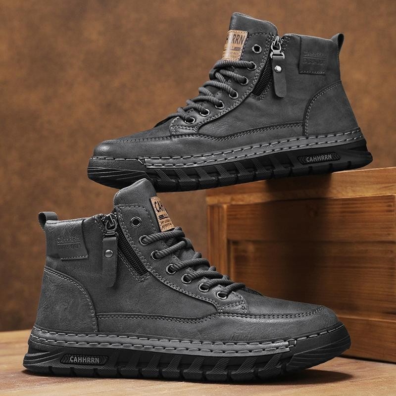 Męskie skórzane buty za kostkę – Fashion Men'S Boots recenzja i cena