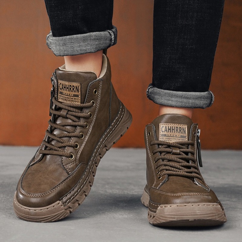 Męskie skórzane buty za kostkę – Fashion Men'S Boots recenzja i cena