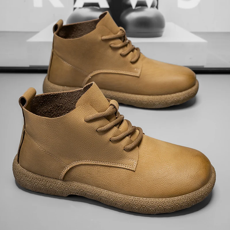 Męskie botki do kostki, brązow – Fashion Men'S Boots recenzja i cena