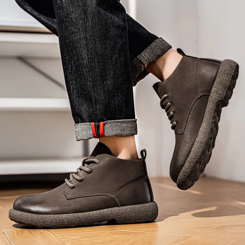 Męskie botki do kostki, brązow – Fashion Men'S Boots recenzja i cena