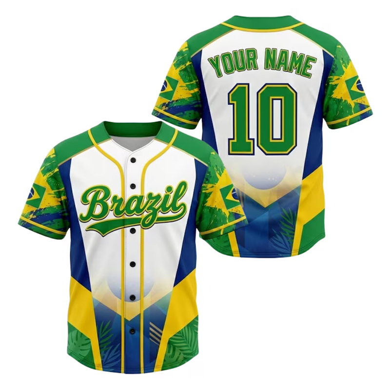 Modna brazylijska koszulka bas – Mens Fashion Baseball Jersey recenzja i cena