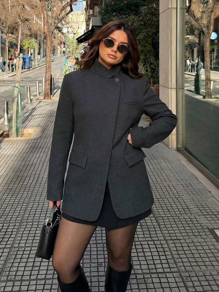 Żakiet damski w kratę na wiosn – Mens Fashion Blazer recenzja i cena