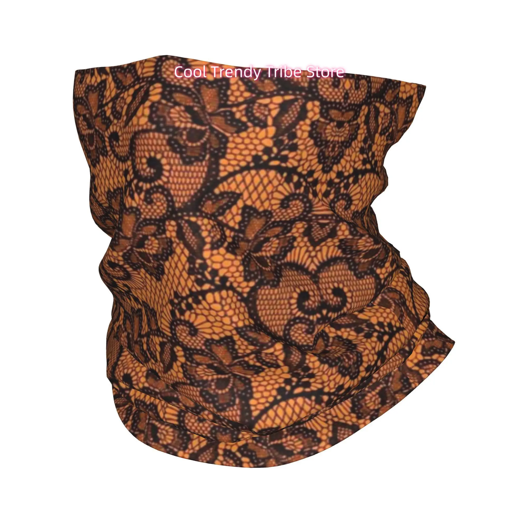 Pomarańczowo-czarna koronkowa  – Men'S Fashion Head Scarf recenzja i cena