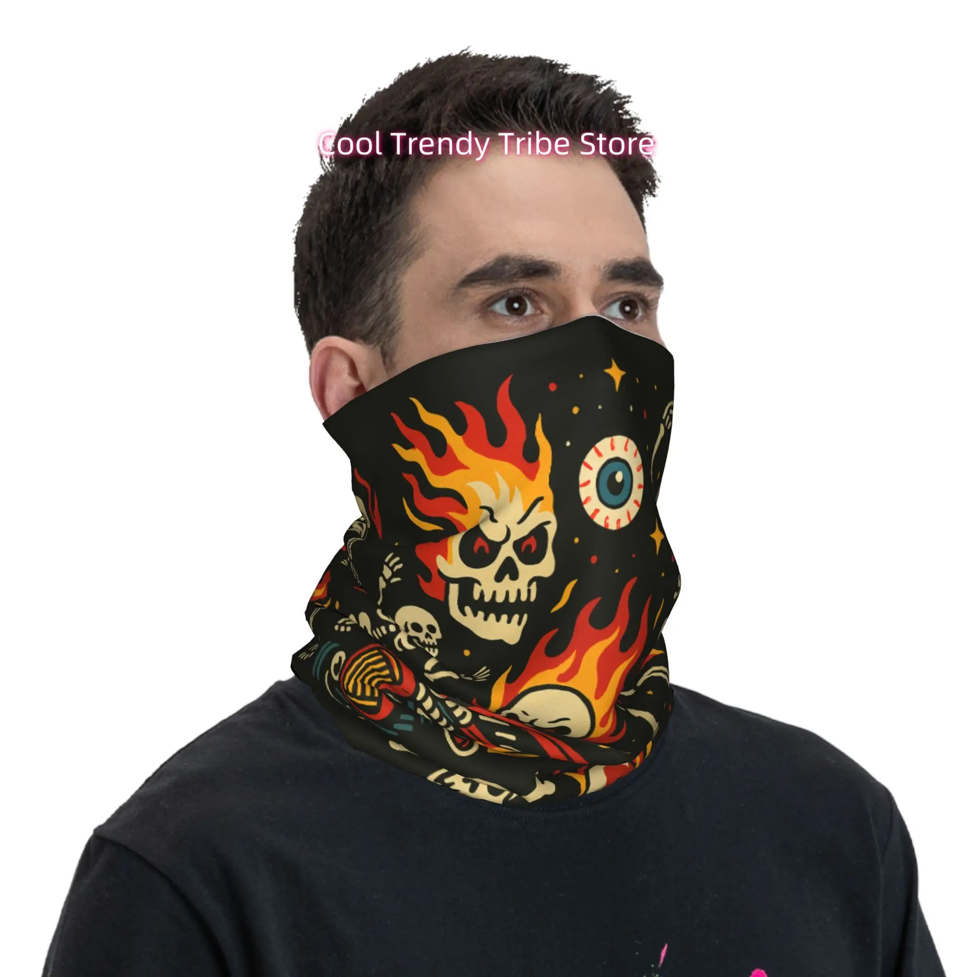 Ogniste Czaszki Hot Rod Vintag – Men'S Fashion Head Scarf recenzja i cena
