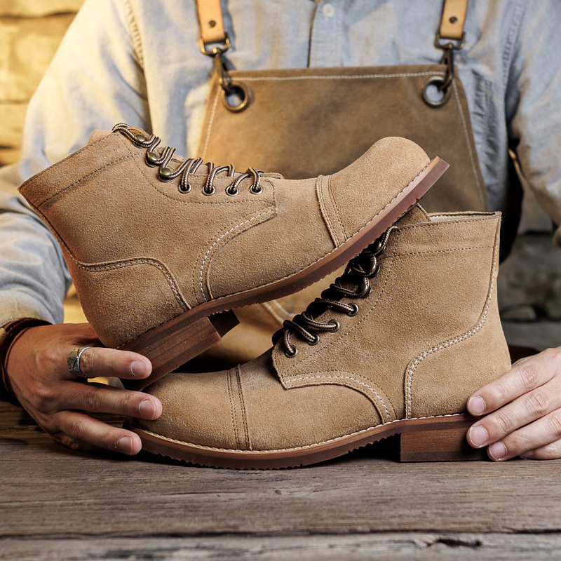 Zamszowe buty motocyklowe z ko – Fashion Men'S Boots recenzja i cena