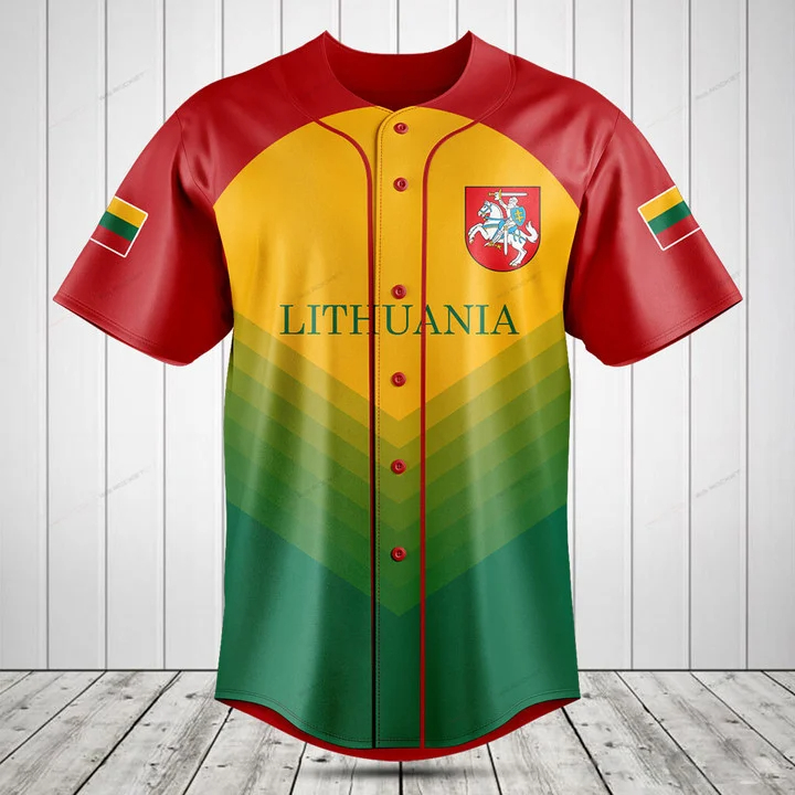 Koszulka z grafiką litewskiej  – Mens Fashion Baseball Jersey recenzja i cena