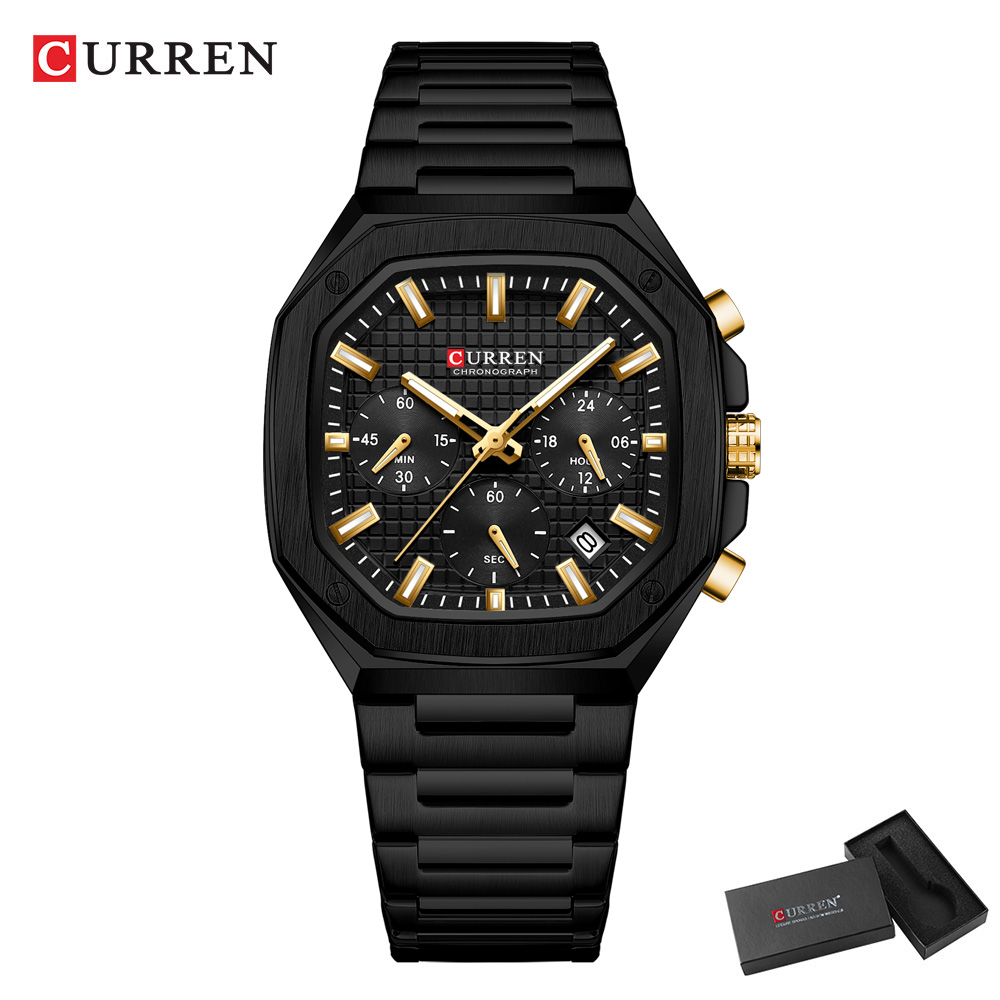CURREN Luksusowy kwadratowy ze – Mens Fashion Watch recenzja i cena