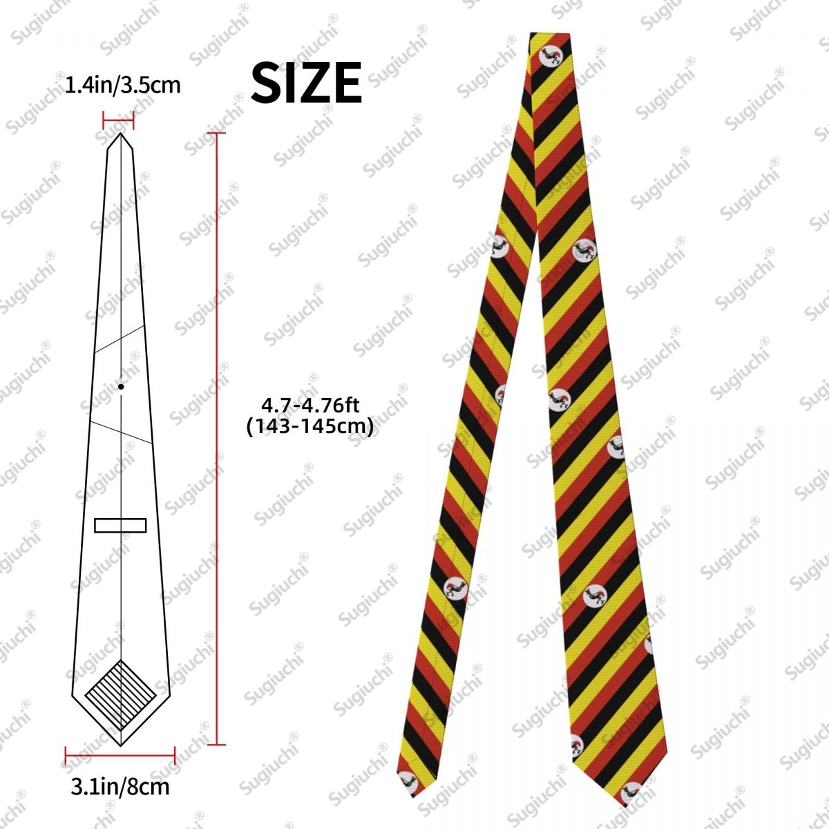 Krawaty na wesele z flagą Ugan – Men Fashion Uganda recenzja i cena