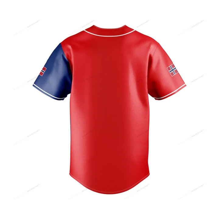 Koszulka z grafiką mapy Norweg – Mens Fashion Baseball Jersey recenzja i cena
