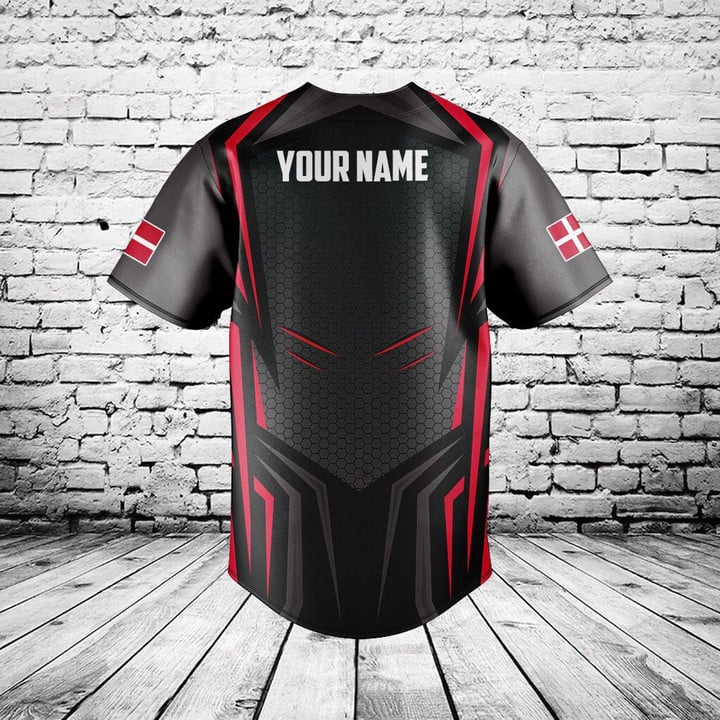 Koszulka z grafiką flagi Danii – Mens Fashion Baseball Jersey recenzja i cena