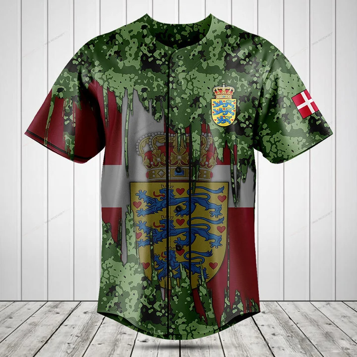 Koszulka z grafiką flagi Danii – Mens Fashion Baseball Jersey recenzja i cena